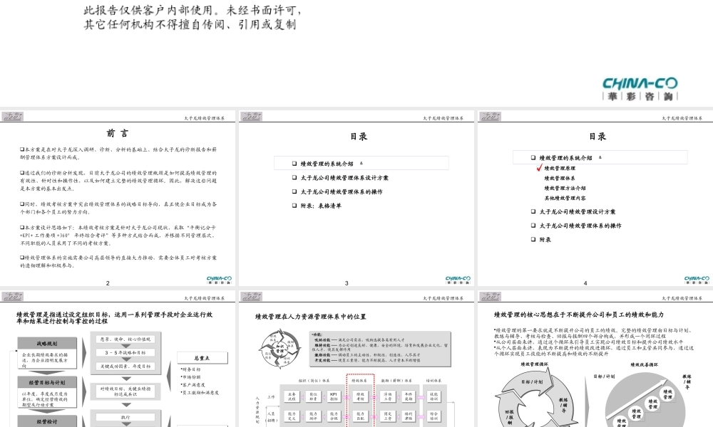 太子龙公司绩效管理体系说明