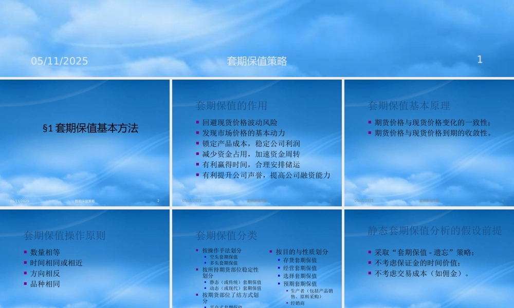 套期保值策略课件