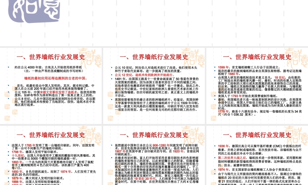 墙纸产品知识培训