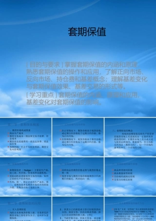 套期保值的概述与应用