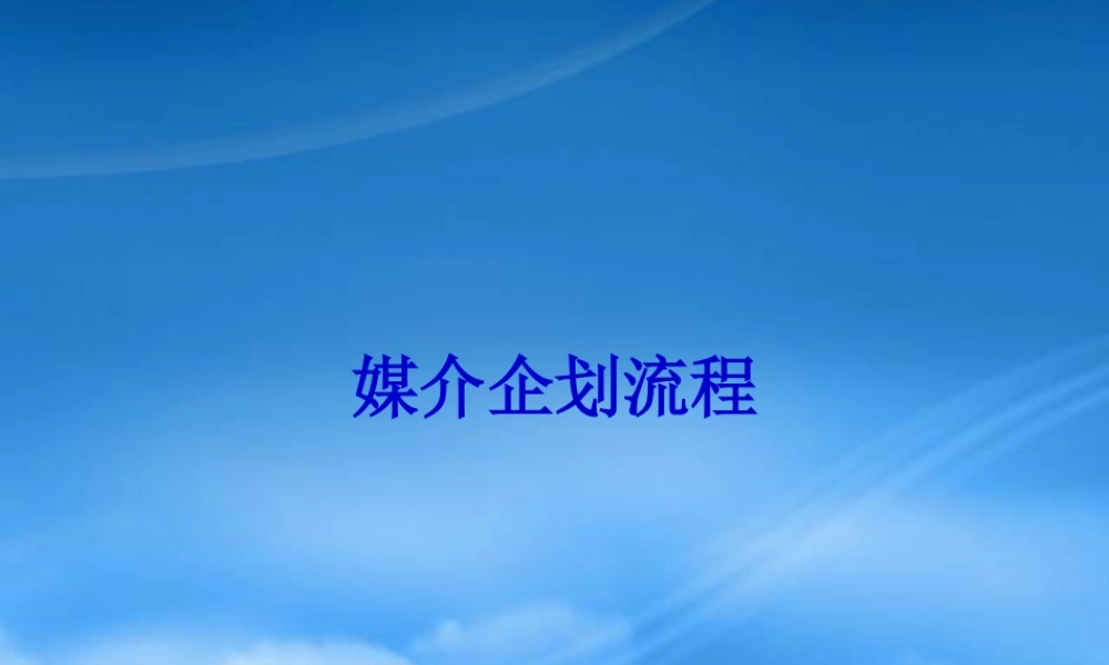 媒体策划与购买-策略性媒体企划实务