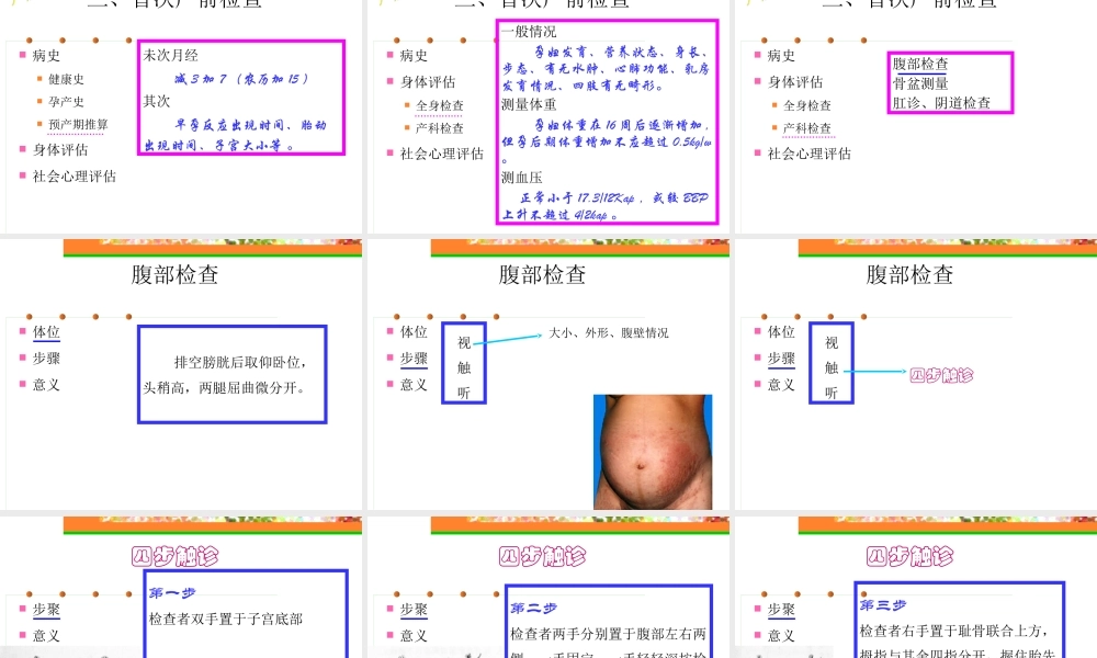 妊娠期护理评估及护理诊断