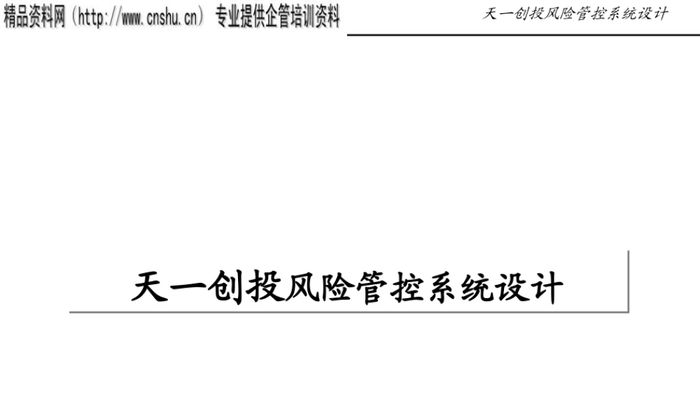 天X创投风险管控系统设计