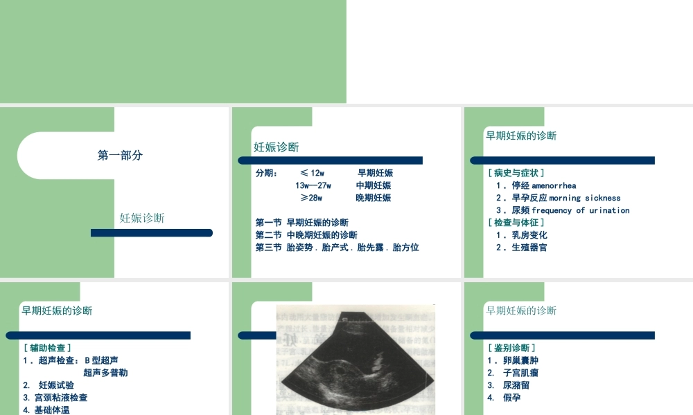 妊娠诊断及胎儿监护