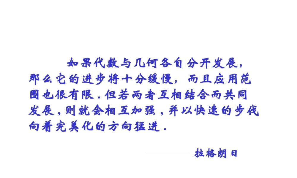 如果代数与几何各自分开发展