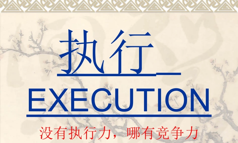 如果没有执行力，哪有竞争力