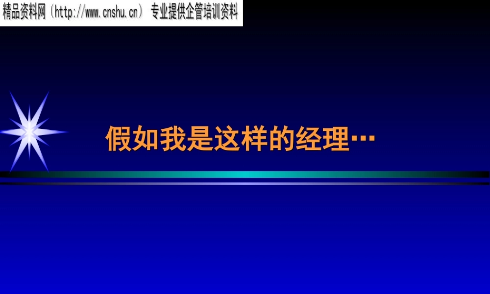 如果我是这样的经理