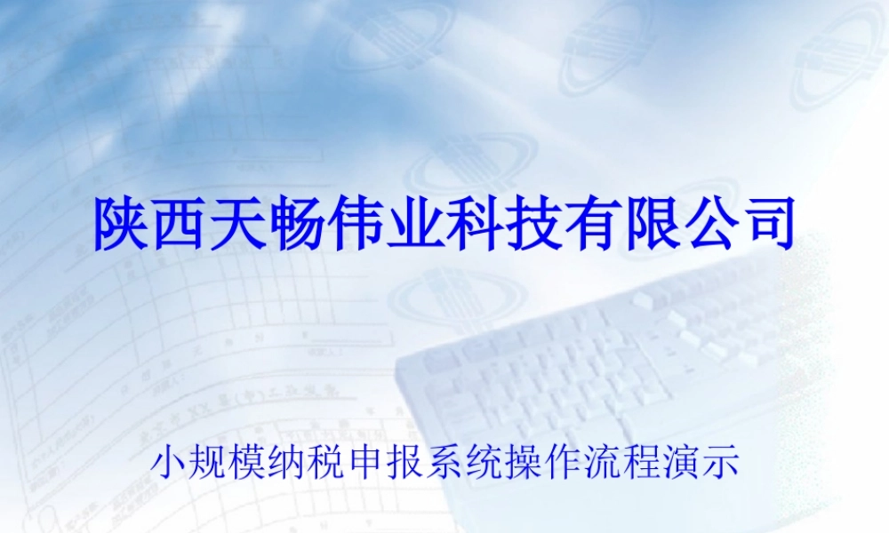 天畅小规模纳税申报系统操作流程