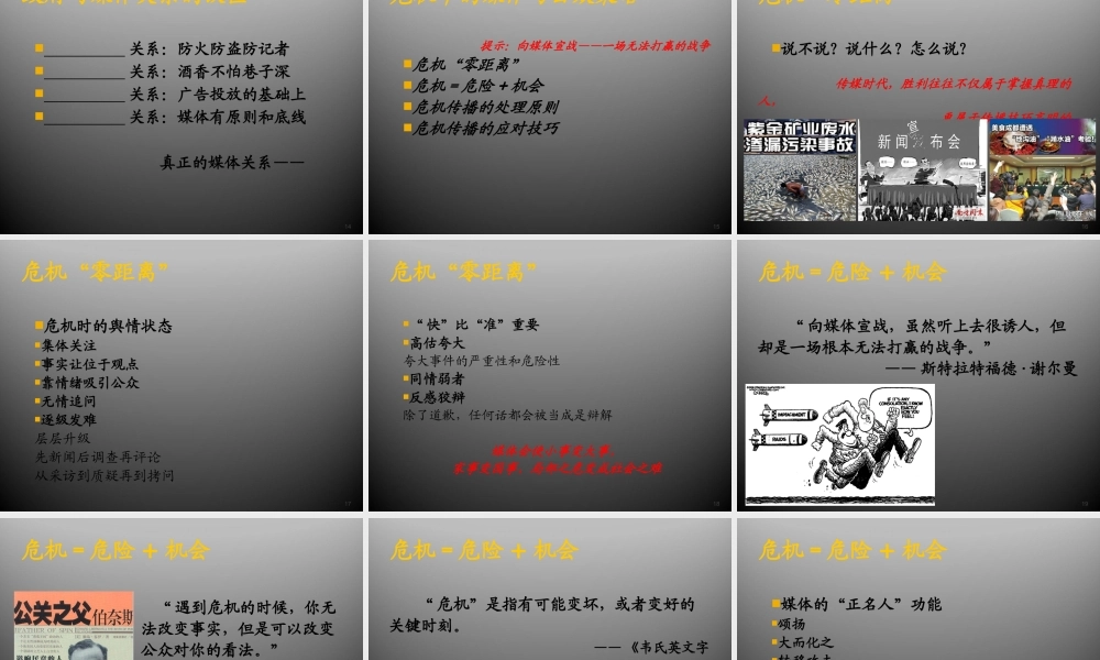 媒体关系与危机应对课件