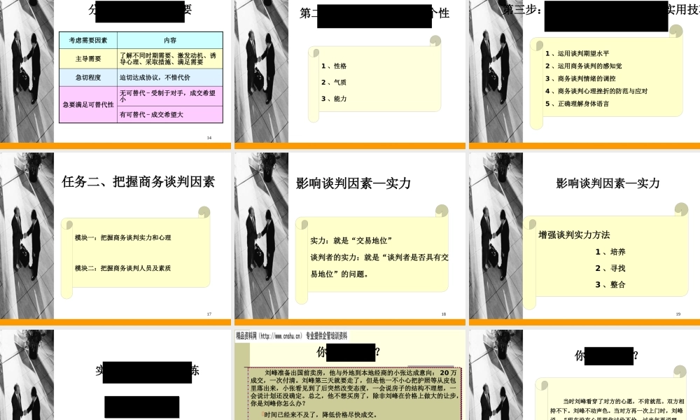 如何把握商务谈判影响因素