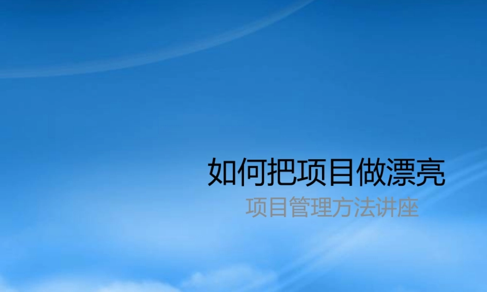 如何把项目做漂亮