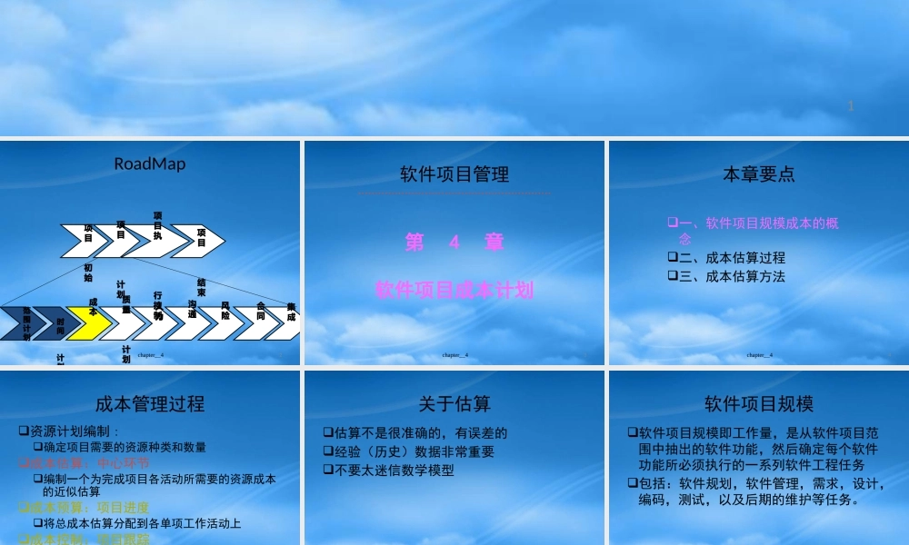 天大研究生软件项目管理Chp5软件项目成本计划