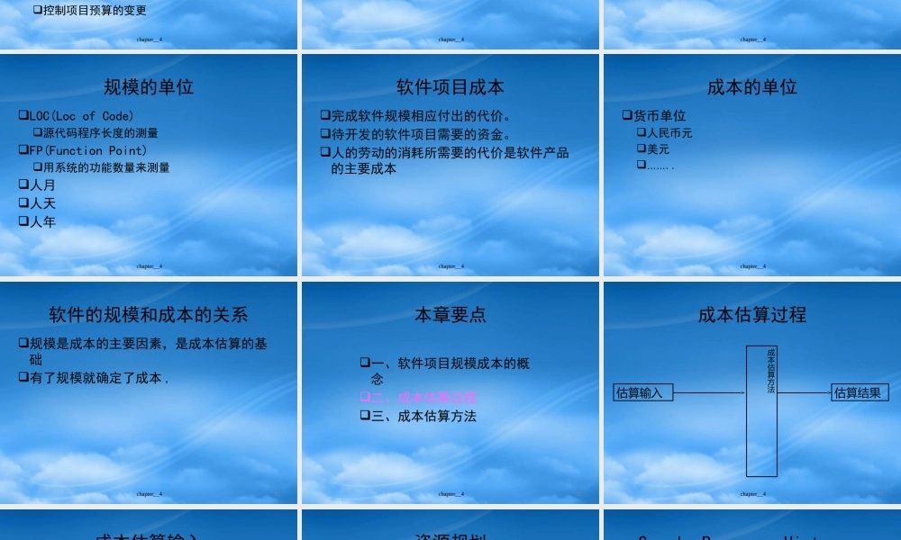 天大研究生软件项目管理Chp5软件项目成本计划