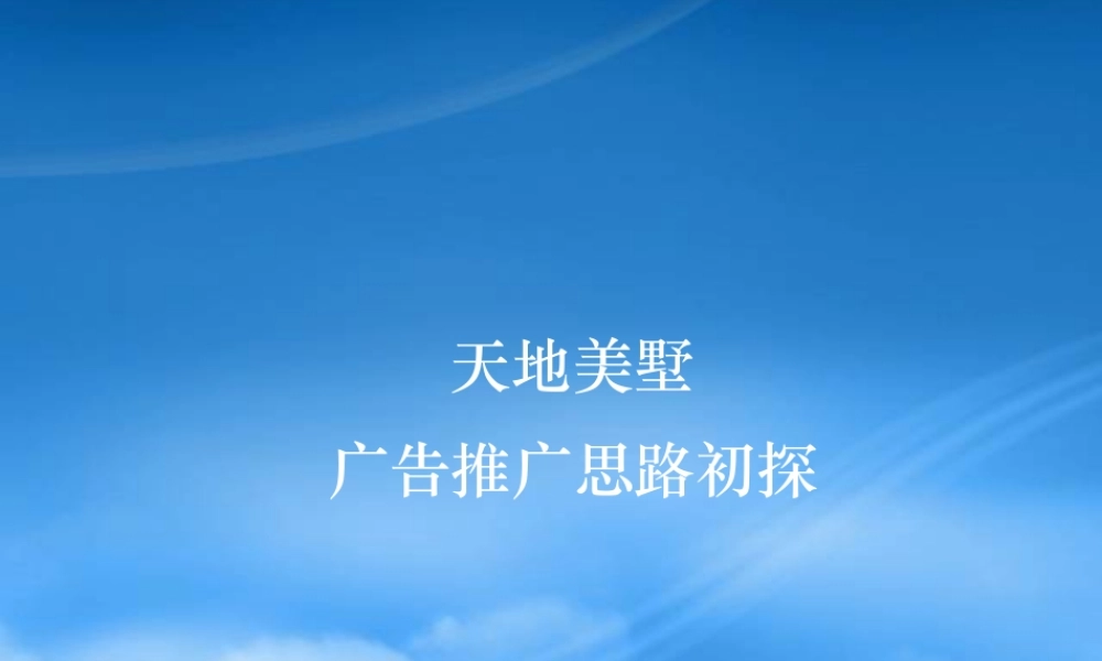 天地美墅项目广告推广思路初探