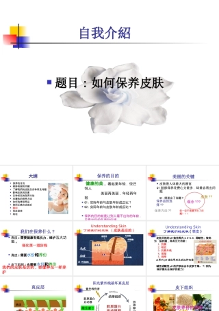 如何保养皮肤(讲稿)