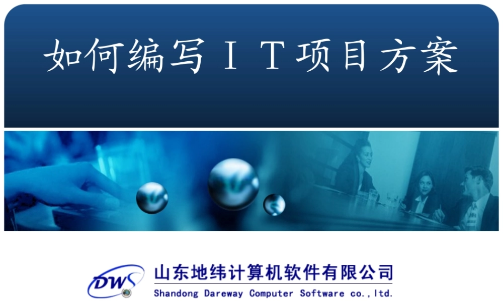 如何编写ＩＴ项目方案