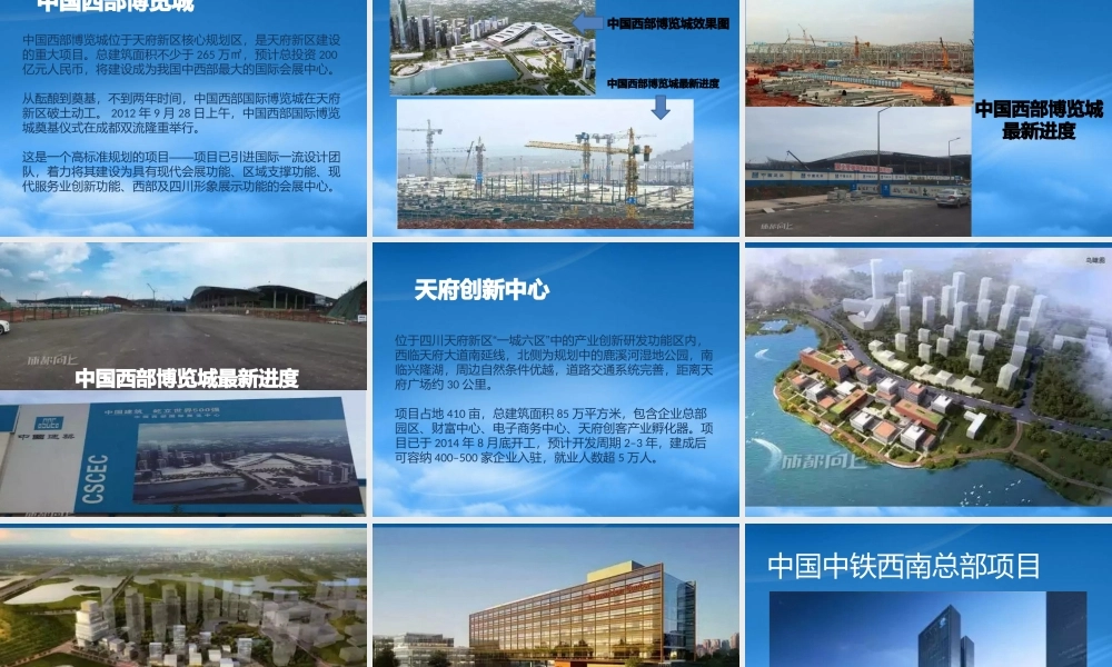 天府新区各大项目效果图及部分项目最新进展