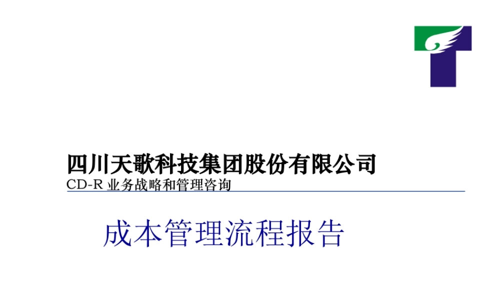天歌公司成本管理流程—某咨询公司