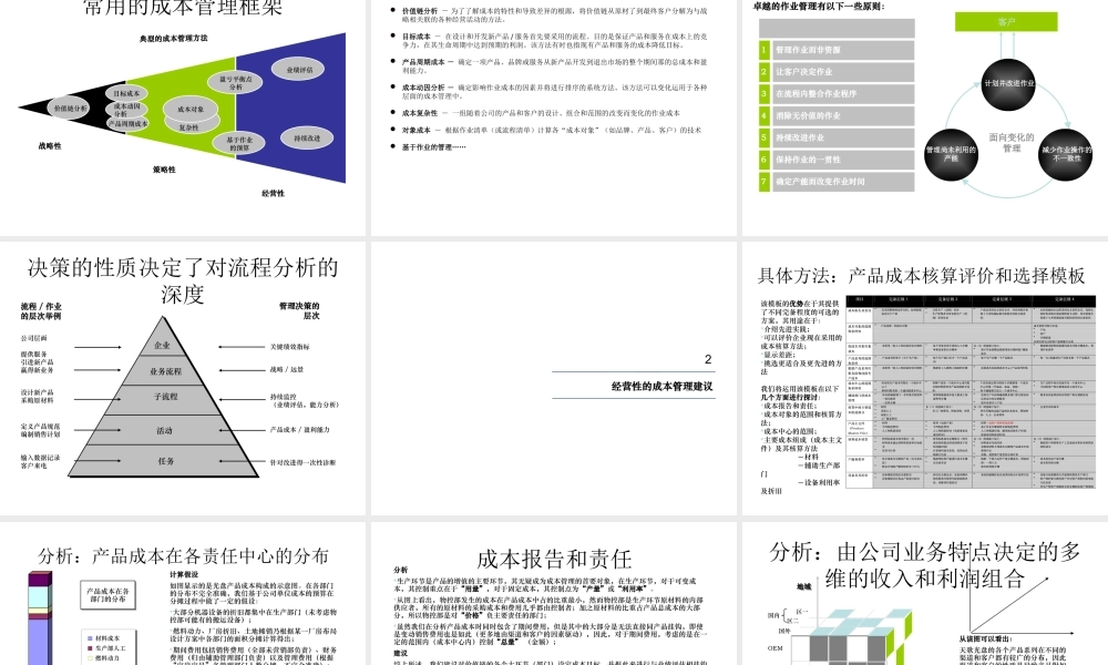 天歌公司成本管理流程—某咨询公司