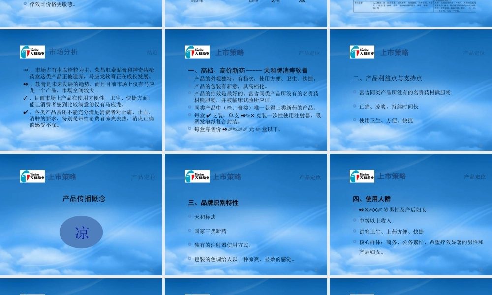 天和牌消痔软膏上市企划(3)