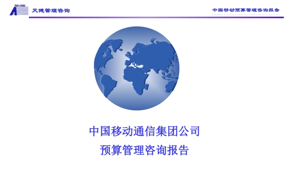 天健咨询_中国移动预算管理咨询报告