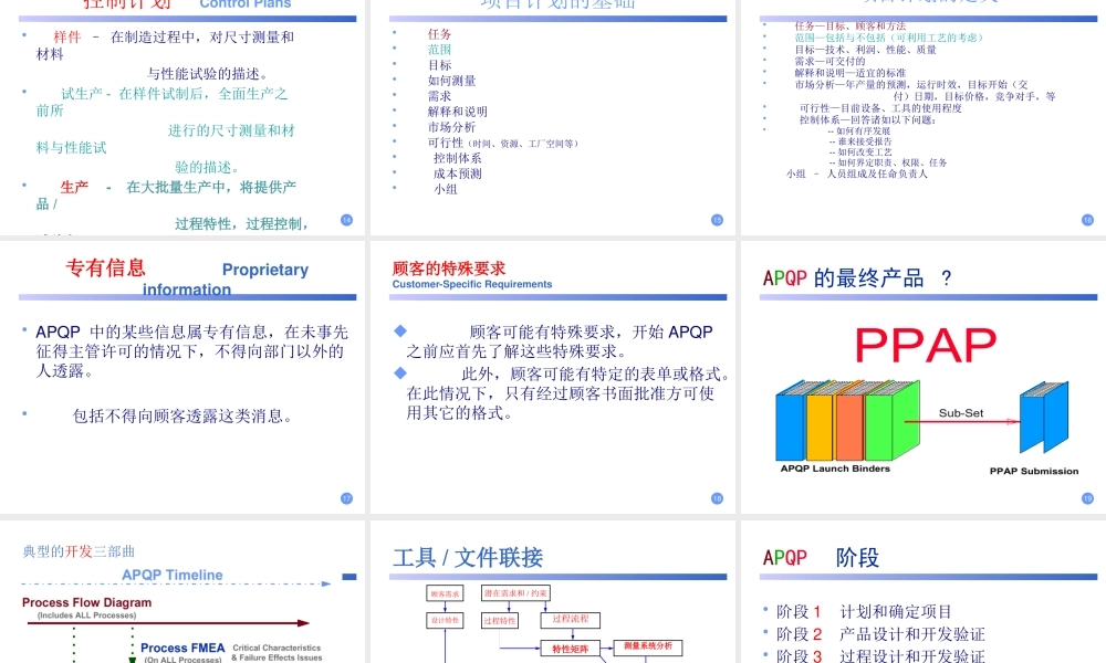如何策划先期产品质量
