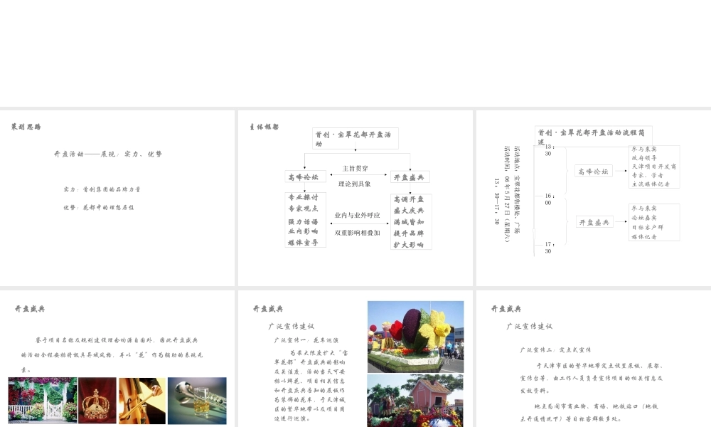 天津宝翠花都06年开盘活动策划思路(ppt26)