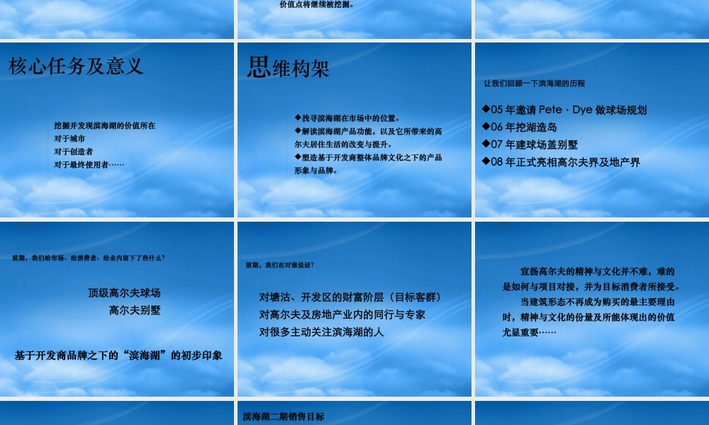 天津滨海湖高尔夫别墅项目推广策略_91PPT_尚是中国