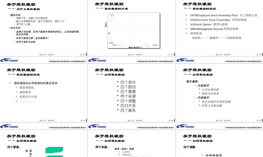 天津滨海快速交通发展有限公司股权激励机制探讨2