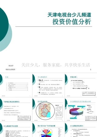 天津电视台少儿频道投资价值分析(1)