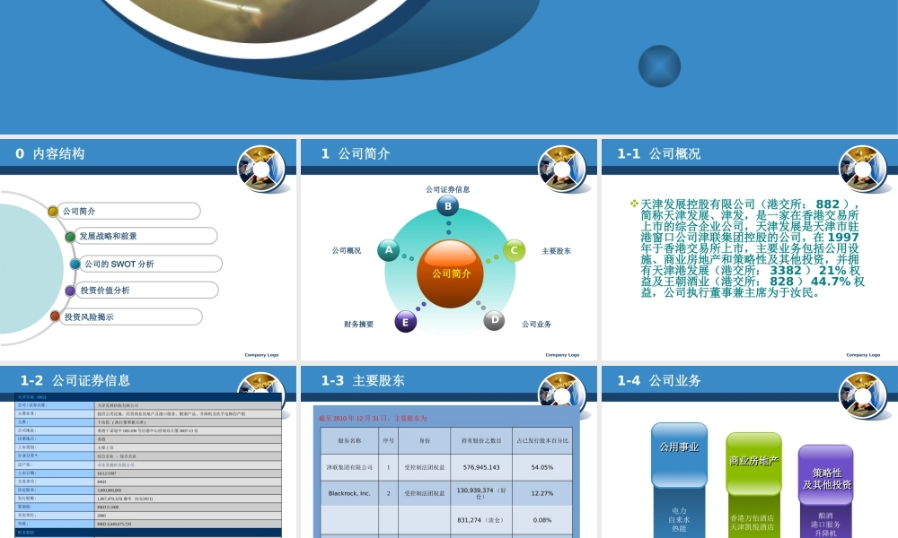 天津发展投资价值分析课程