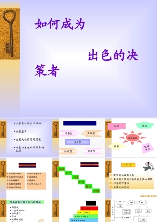如何成为出色的决策者讲义课件