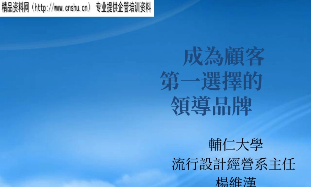 如何成为顾客第一选择的领导品牌