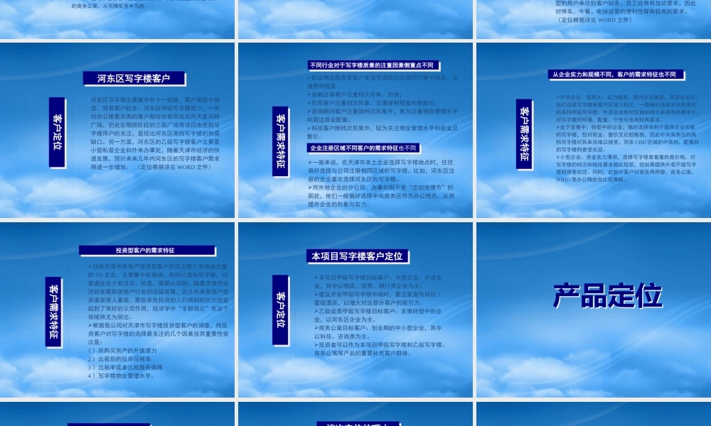天津海河新天地商业项目写字楼定位报告