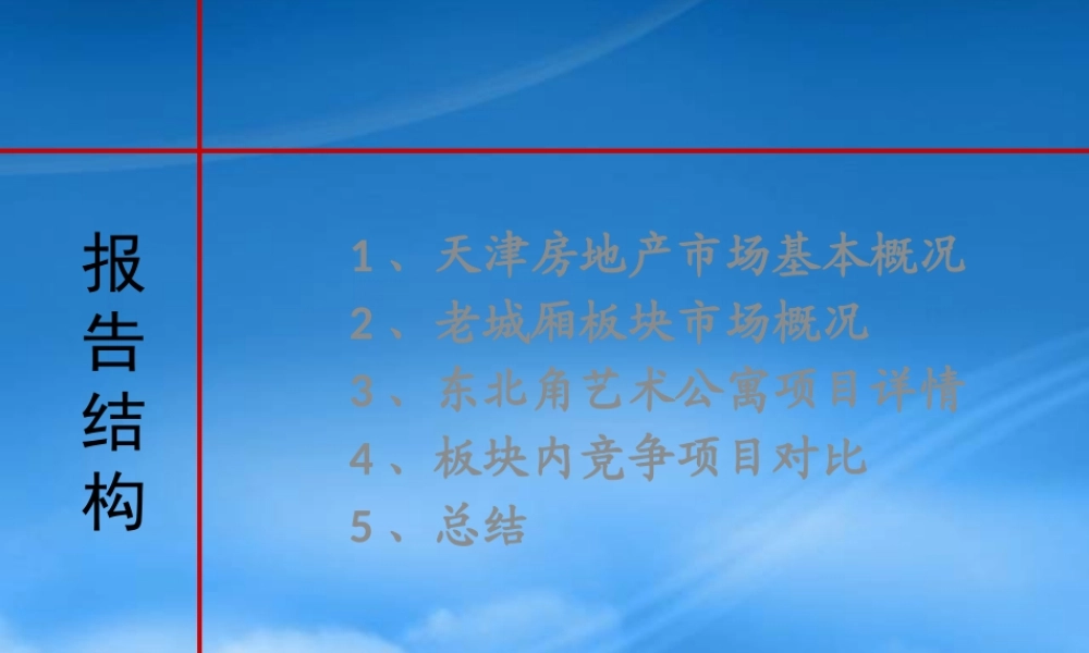 天津老城厢东北角艺术公寓项目分析报告_26PPT_XXXX年