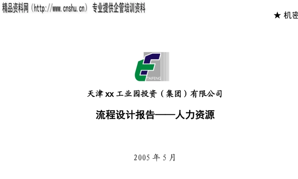 天津某公司流程设计报告