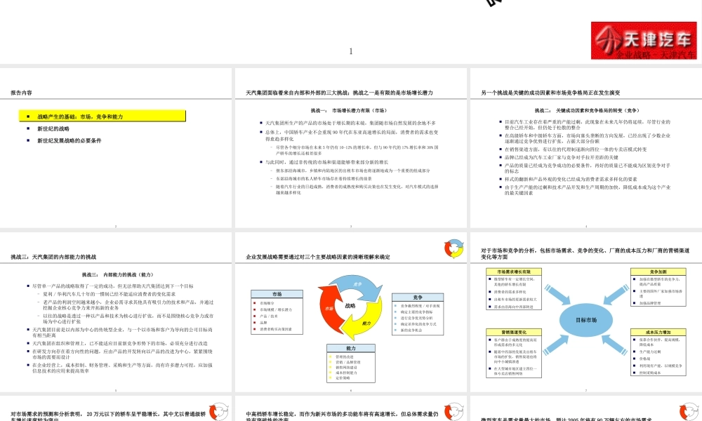 天津汽车工业集团发展战略报告