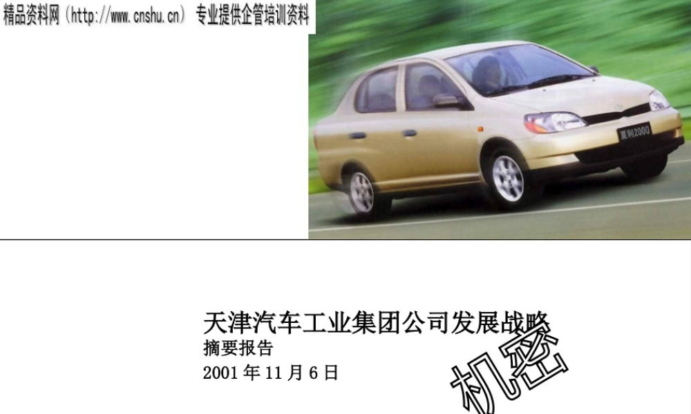 天津汽车工业集团公司发展战略报告9ppt97)