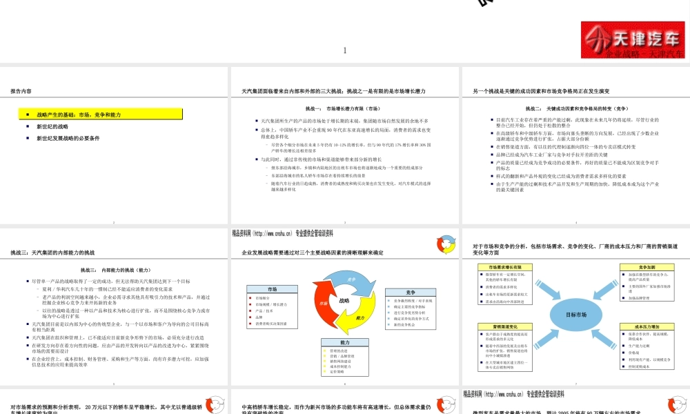 天津汽车工业集团公司发展战略报告9ppt97)
