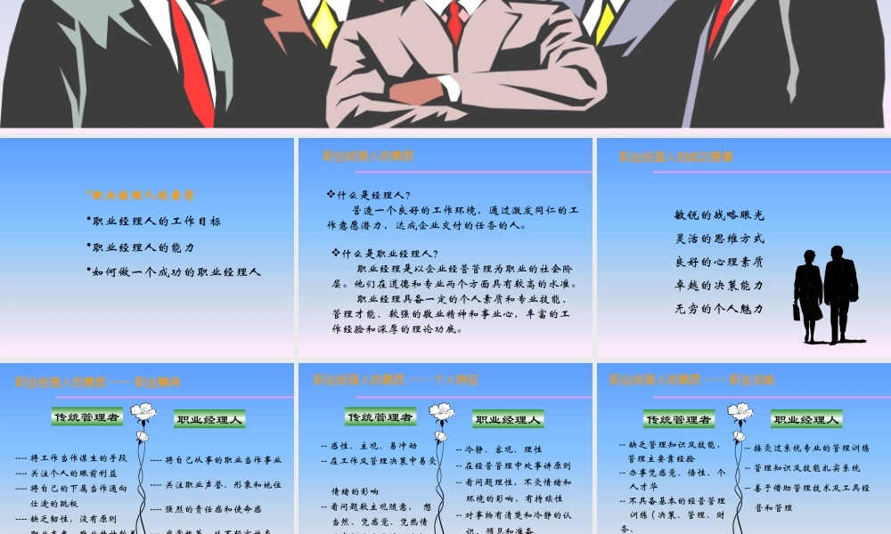 如何成为一名合格的职业经理人讲义课件