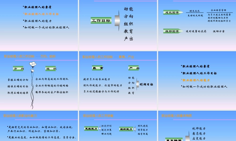 如何成为一名合格的职业经理人讲义课件