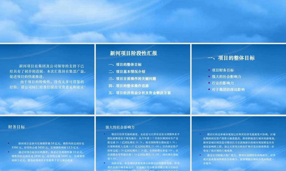 天津顺驰新河项目阶段性汇报