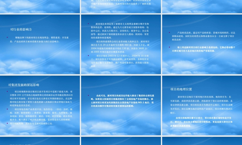 天津顺驰新河项目阶段性汇报