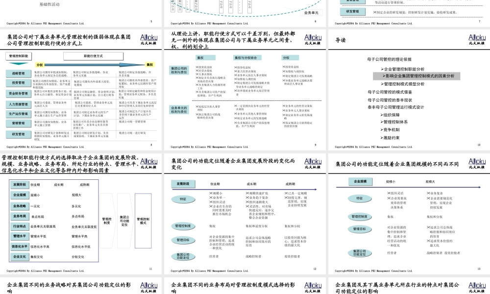天津泰丰-报告7-母子公司管理体系设计报