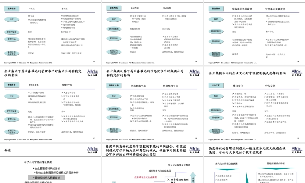 天津泰丰-报告7-母子公司管理体系设计报