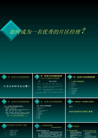 如何成为一名优秀的片区经理