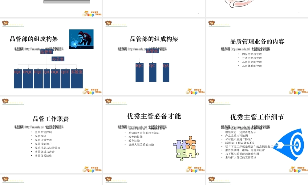 如何成为一名优秀的品管部主管