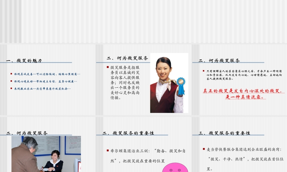 服务礼仪之微笑服务（PPT30页)