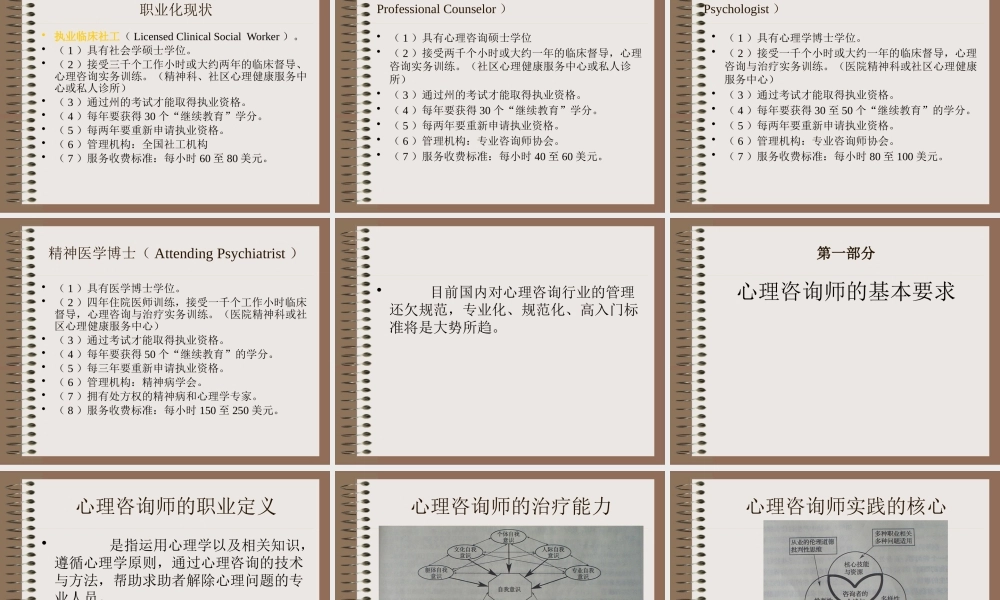 如何成为一名有效的心理咨询师课件