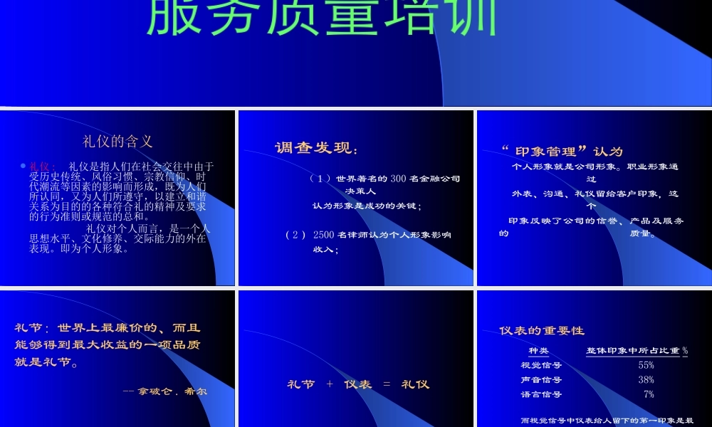 服务礼仪质量培训讲义